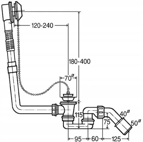 Syfon Citaplex 40/50 stal chromoniklowa / polerowany
