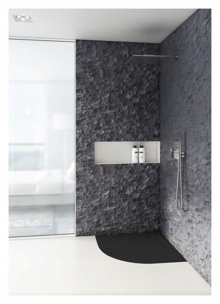 SCHEDPOL Brodzik kompozyt Etrusco Stabilsound Black Stone 90x90 półokrągły