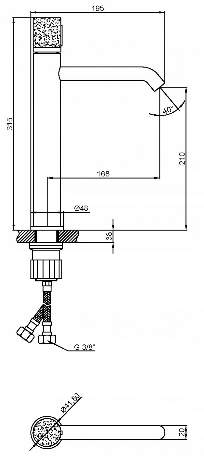 INVENA BATERIA UMYWALKOWA WYSOKA GABRO PLUS INVENA TREND CHROM