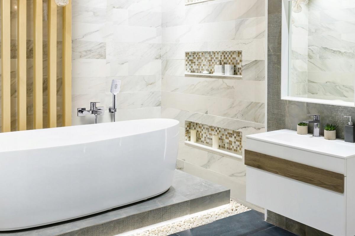 ESTO Bateria umywalkowa stojąca z automatycznym korkiem spustowym