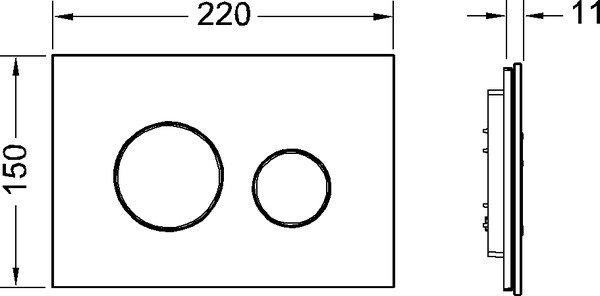 Przycisk spłukujący TECE loop podwójny do WC szkło biały 220x150x11 mm