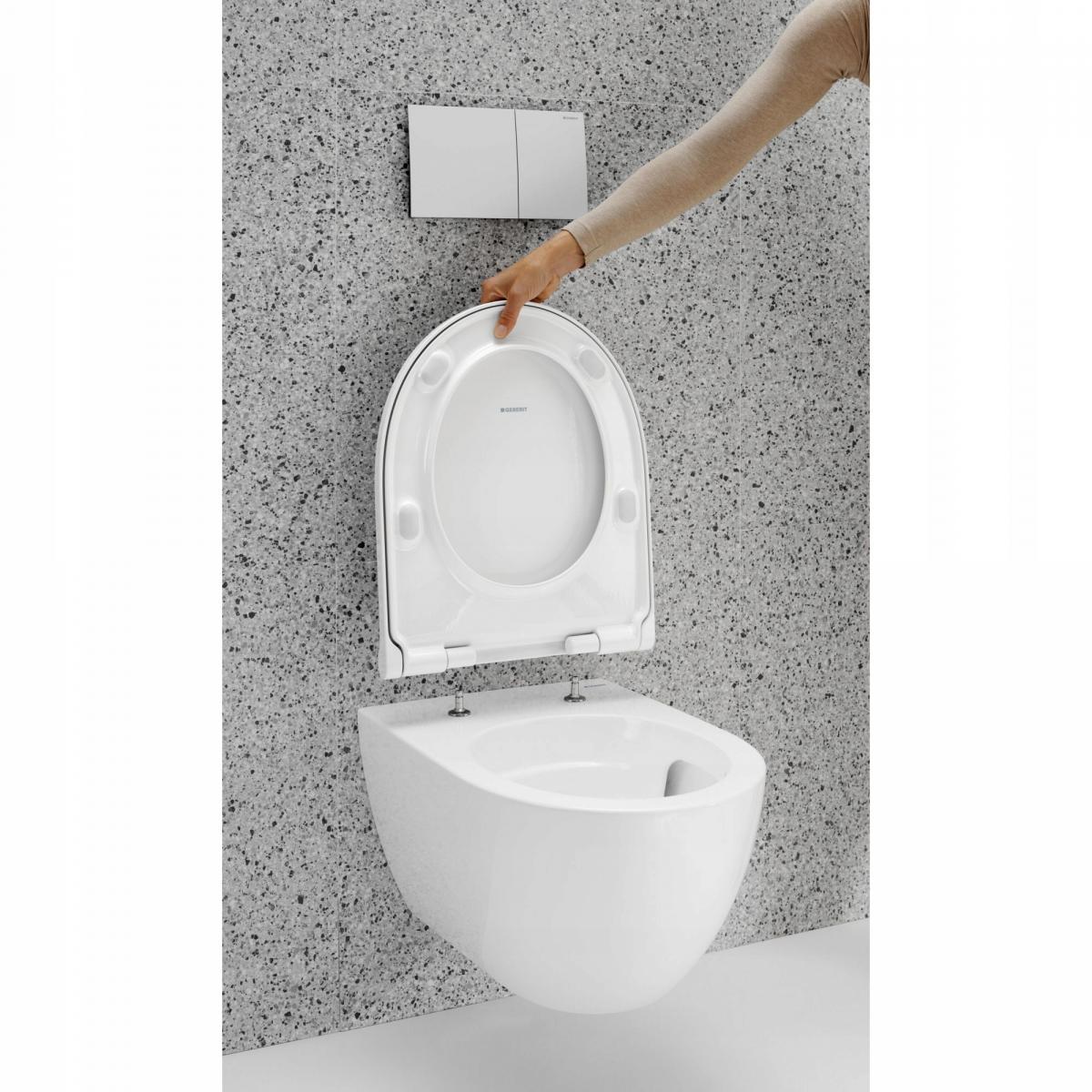 Zestaw wiszącej miski WC Acanto, lejowa, B36 cm, H38.5 cm, T53 cm, ukryte m