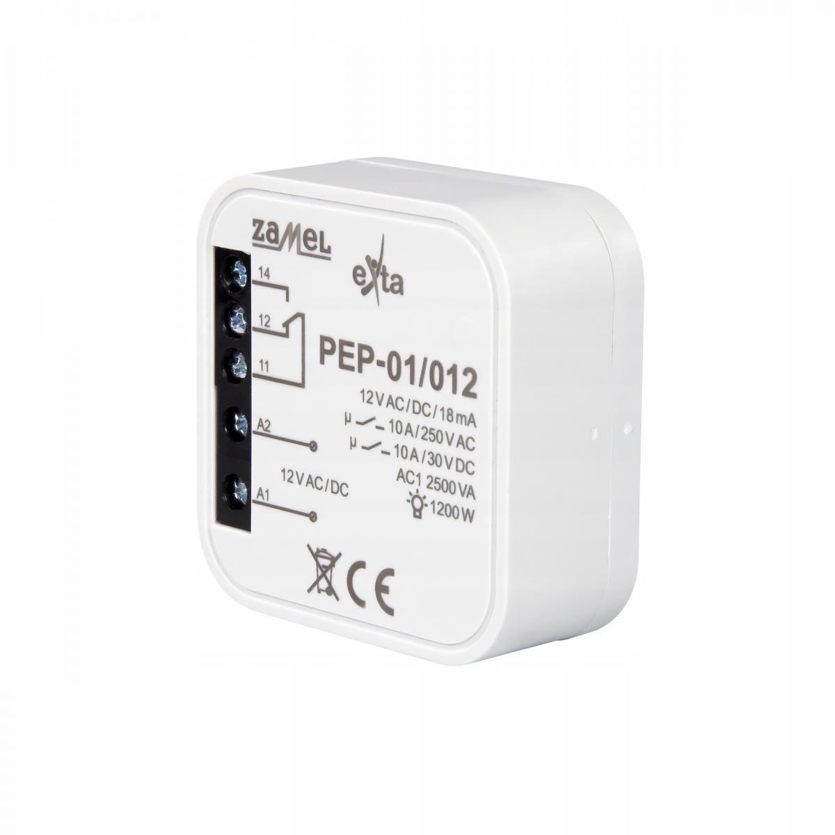 ZAMEL Przekaźnik elektromagnetyczny dopuszczalny 12VAC/DC, 10A PEP-01/012