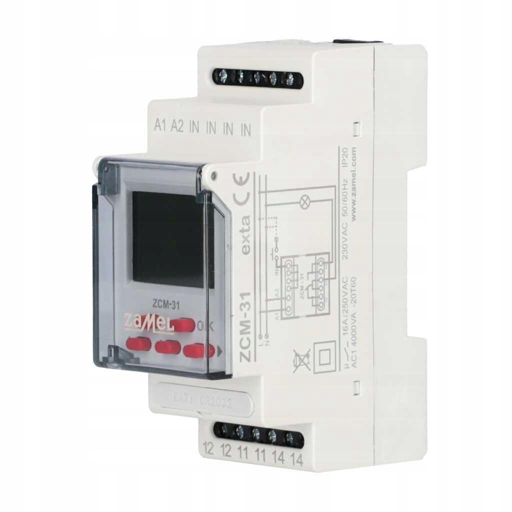 ZAMEL Programator czasowy 1-kanałowy, astronomiczny 230V AC ZCM-31