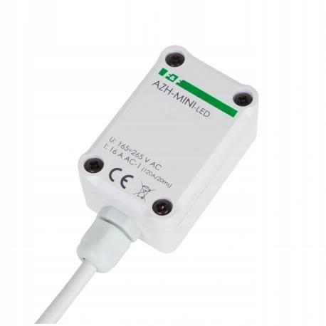 Automat zmierzchowy AZH-MINI-LED z wewnętrznym czujnikiem światłoczułym do