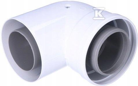 Kolano koncentryczne do systemów kominowych PP-AL 87° DN80/125mm z uszczelk