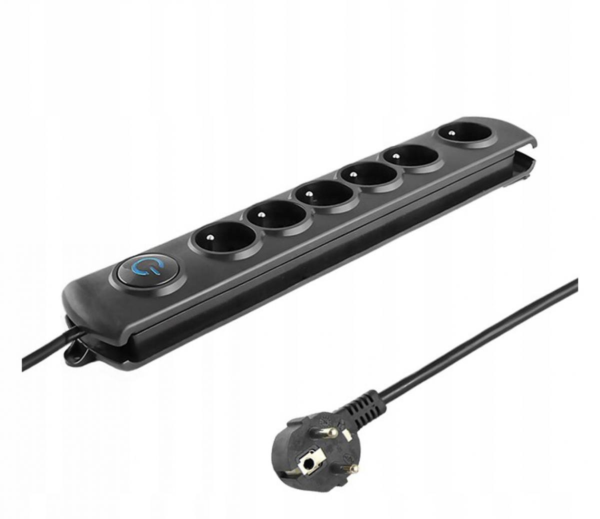 QOLTEC Listwa antyprzepięciowa Quick Switch 6 gniazd 1.8m
