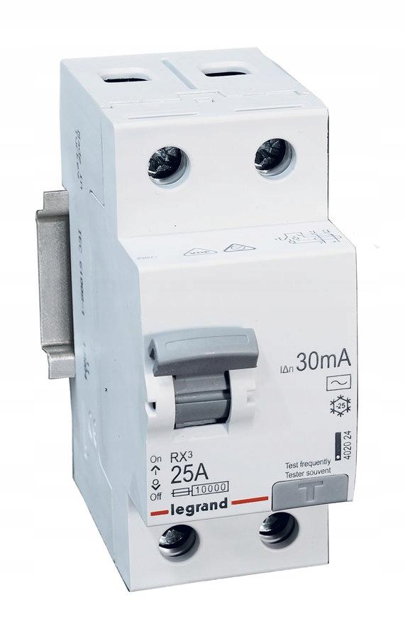 LEGRAND Wyłącznik różnicowoprądowy RX3 2P 25A 30MA TYP AC