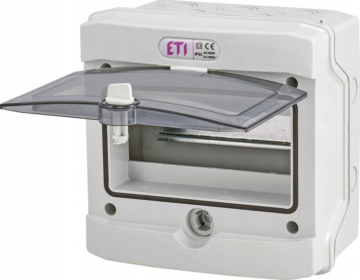 Rozdzielnica natynkowa ECH-8G 8 modułów drzwi transparentne IP65 1500V DC P