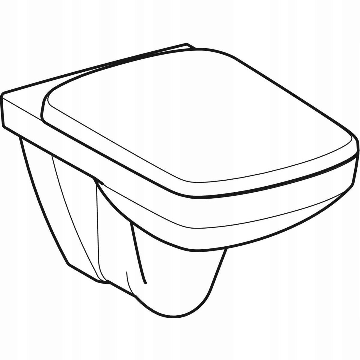Zestaw miski wiszącej WC Selnova Square lejowa, B35.5 cm, H39 cm, T53 cm, R