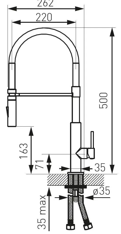 Bateria kuchenna Hansgrohe Focus jednouchwytowa z wyciąganą wylewką 3181500