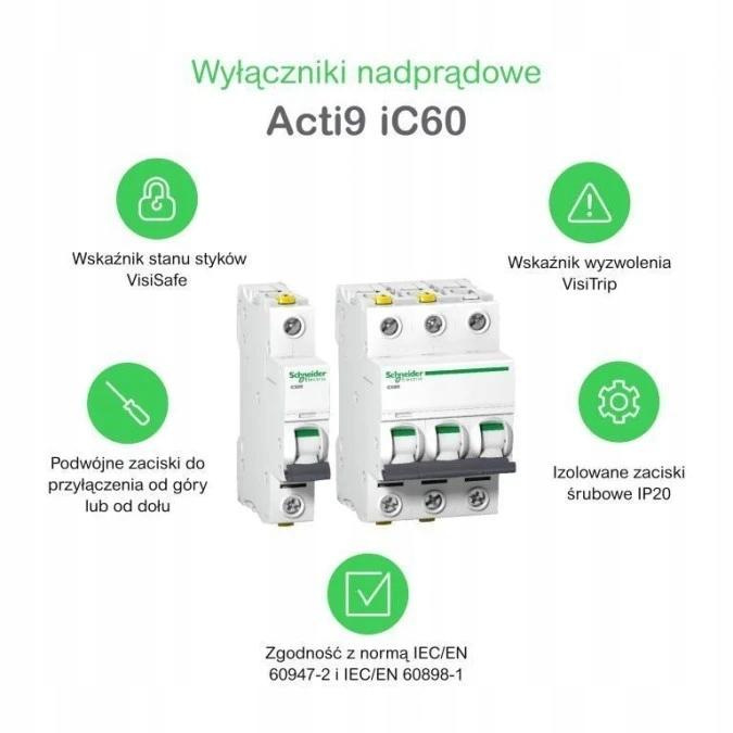 SCHNEIDER ELECTRIC Wyłącznik nadprądowy iC60H-C3-3 C 3A 3-biegunowy
