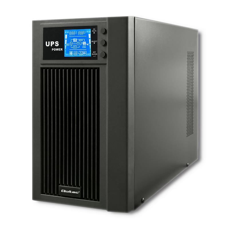 QOLTEC Zasilacz awaryjny UPS On-line Pure Sine Wave 3kVA 2.4kW LCD USB