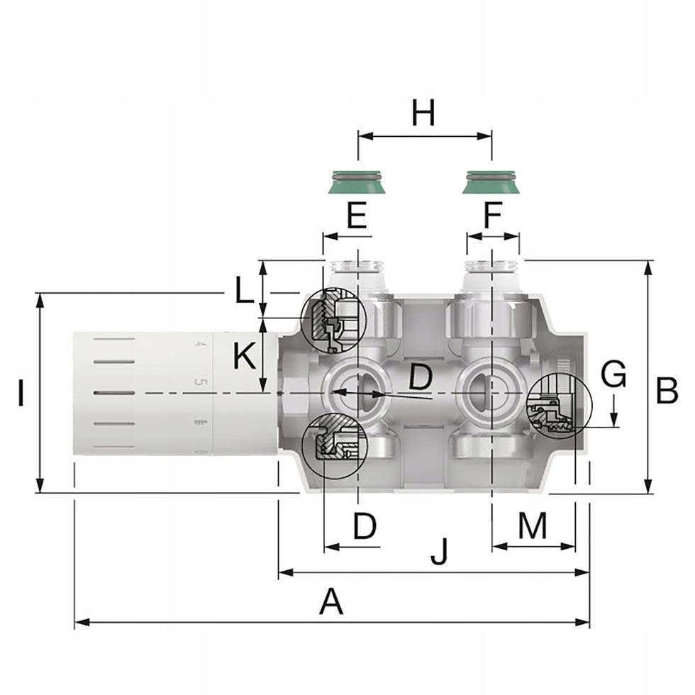 Zestaw termostatyczny VARIODESIGN 3/4 z obudową i głowica z przyłączem M30