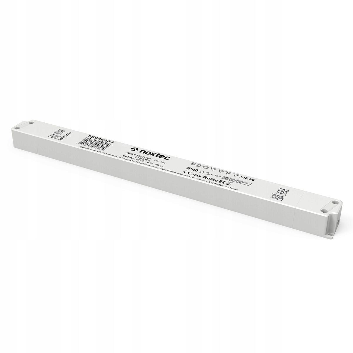 NEXTEC Zasilacz montażowy LUNA 24V, IP40, 8,3A, 200W