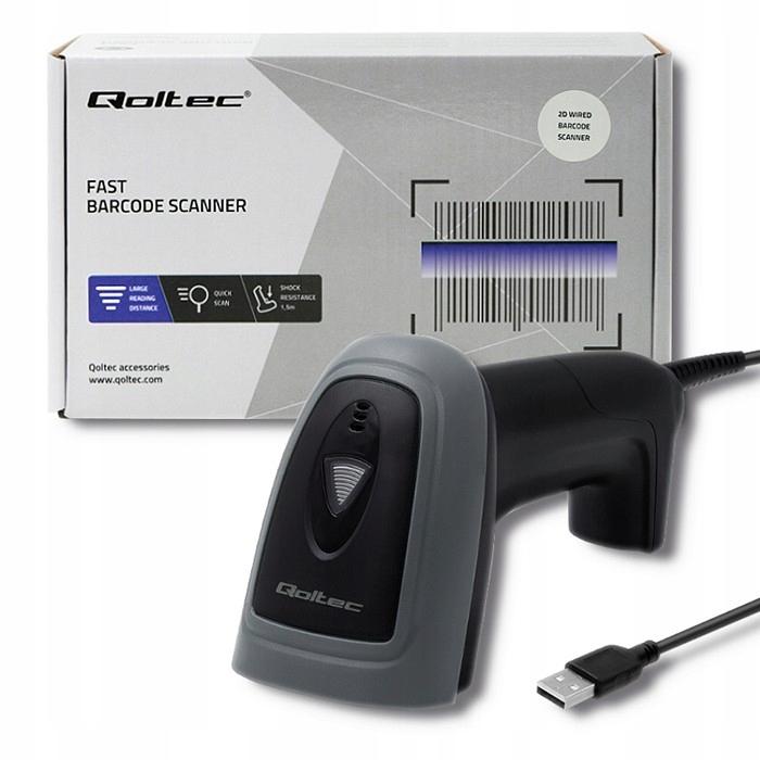 QOLTEC Czytnik kodów 1D i 2D, USB, 50863