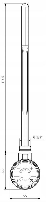 Grzałka grzejnikowa Onnline MOA 600W biała RAL 9016, kabel spiralny z wtycz