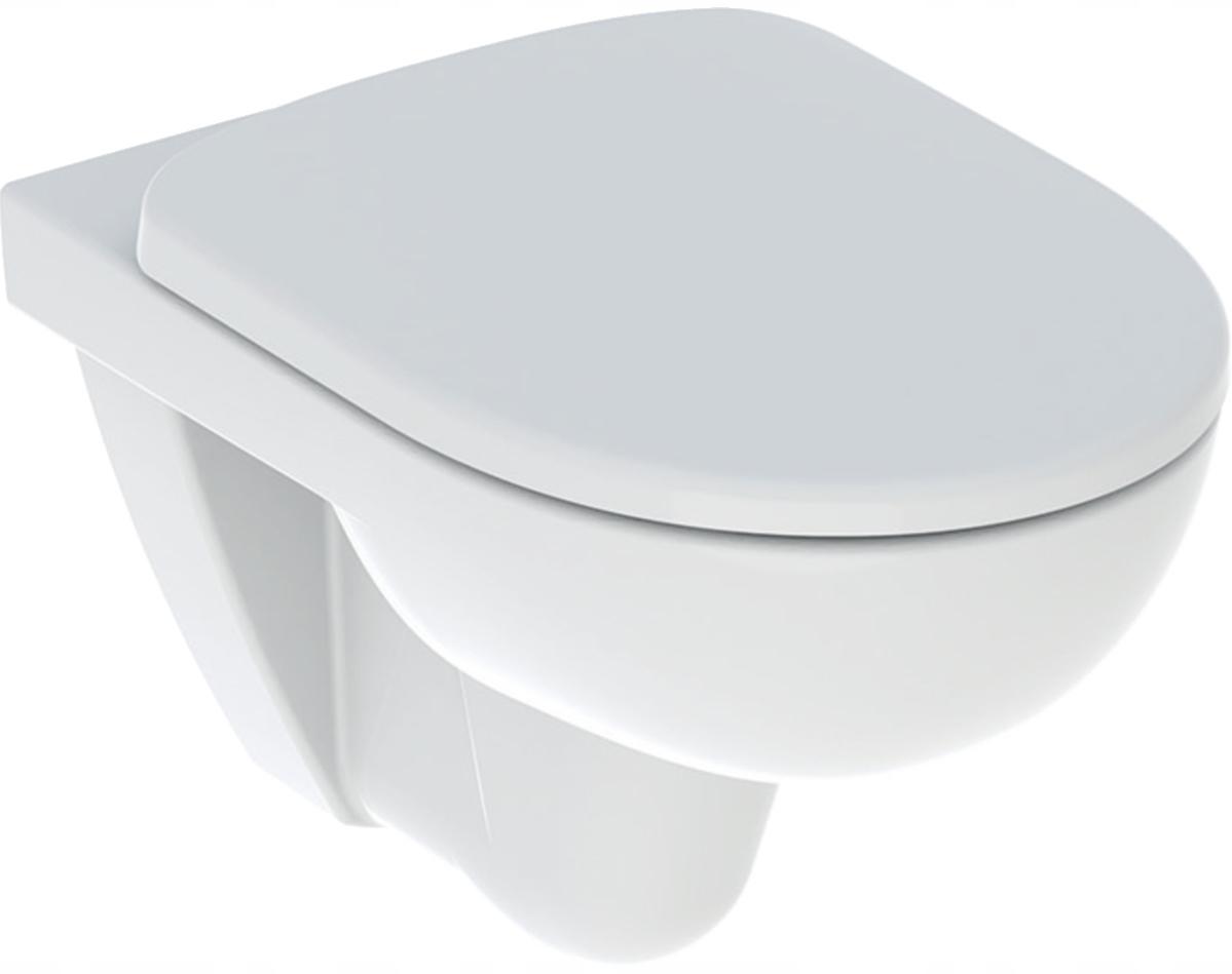 Zestaw wiszącej miski WC Selnova, lejowa, B36 cm, H38 cm, T53 cm, z deską s