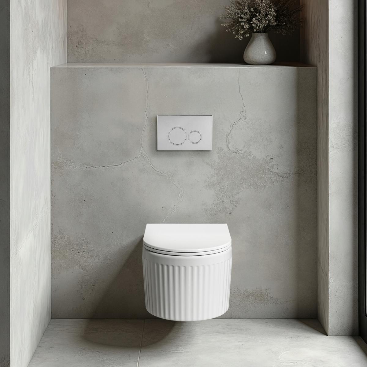 ZESTAW PODTYNKOWY WC GLAMOUR Z PRZYCISKIEM 604 CHROM