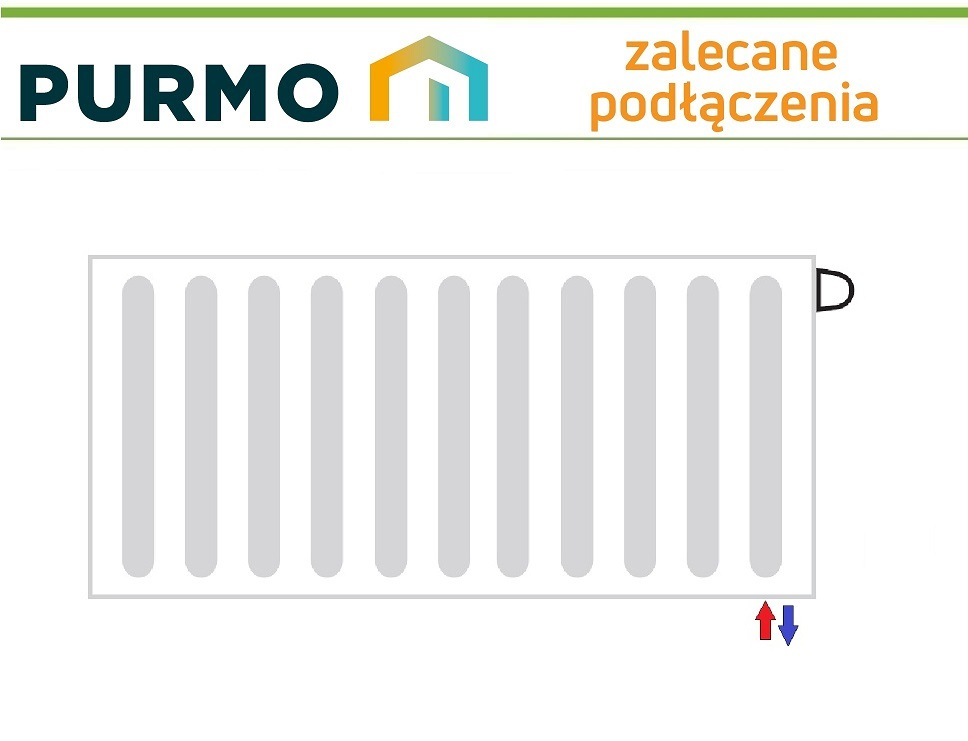 PURMO PLAN PŁASKI FCV22 600x1100 V 22 DOLNY Prawy