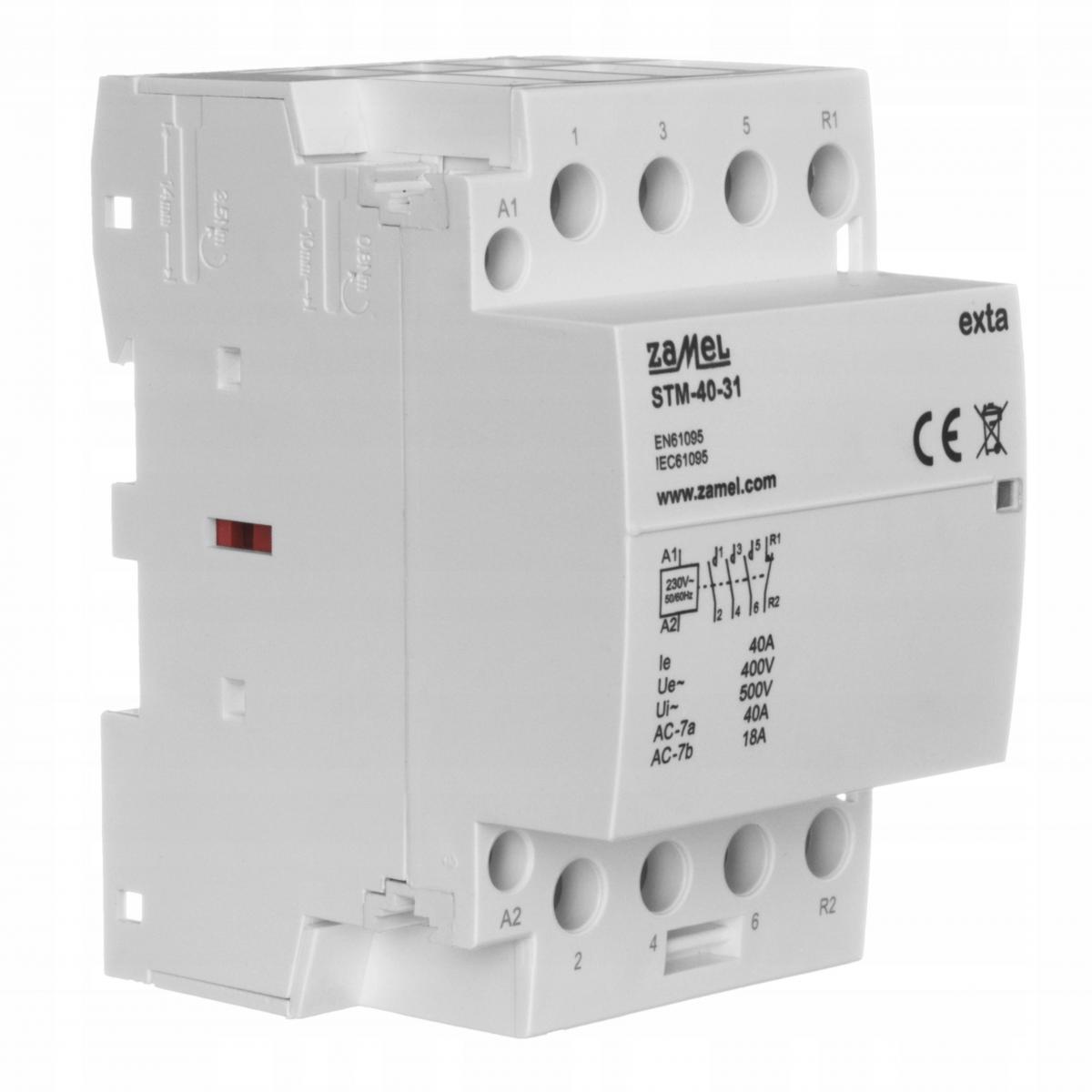 ZAMEL Stycznik modułowy instalacyjny 40A, 3xNO + 1NC, 230V AC STM-40-31