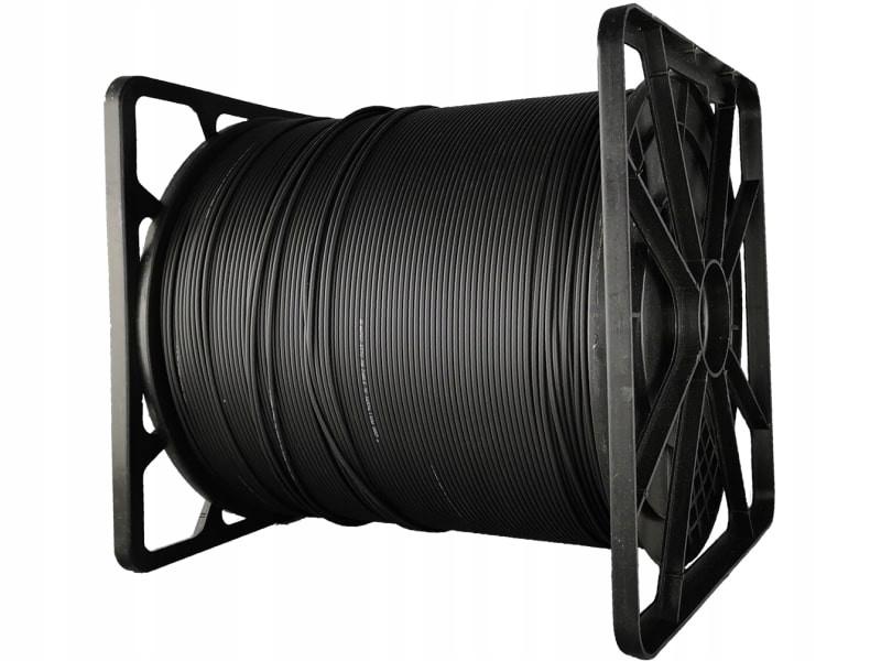 A-LAN Kabel światłowodowy FTTH płaski SM 2J 9/125 LSOH czarny - ALANTEC