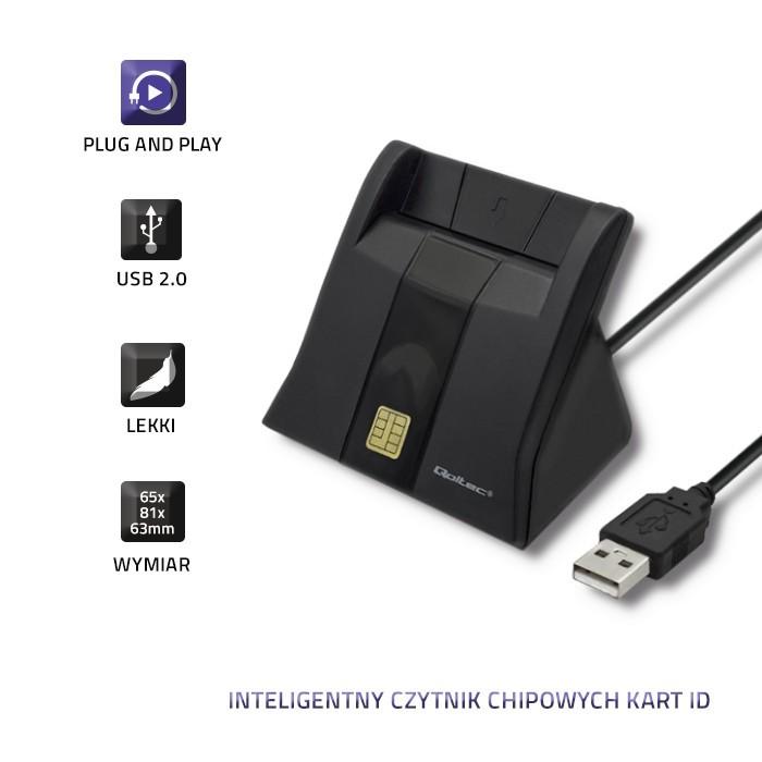 Inteligentny czytnik chipowych kart ID, USB 2.0, Plug&Play SCR-0643, 50643