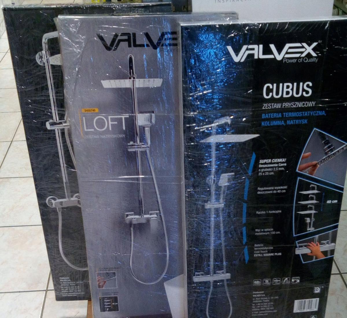 VALVEX Zestaw prysznicowy Cubus z baterią termostatyczną Estill Square Plus