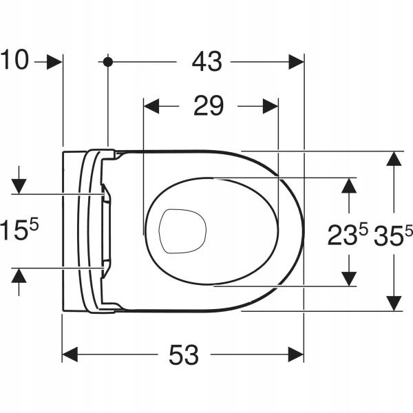 Zestaw wiszącej miski WC iCon, lejowa, B35.5 cm, H37.5 cm, T53 cm, ukryte m