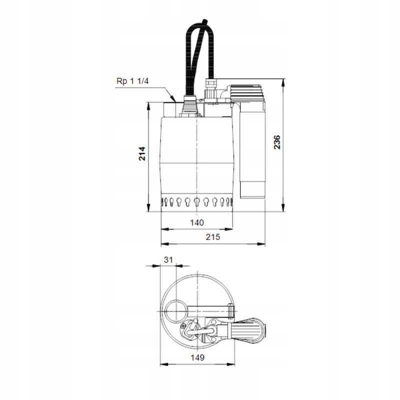 Pompa zatapialna GRUNDFOS do wody brudnej UNILIFT KP.150.AV1 300W 48h