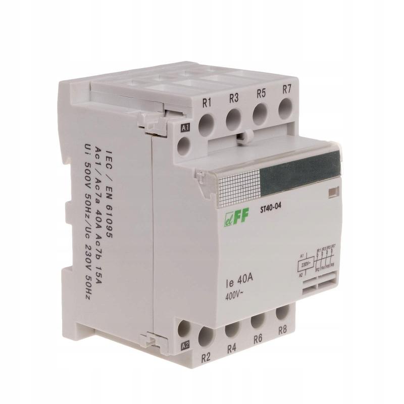 F&F Stycznik modułowy, montaż na szynie, styki 4nc, 40a ST40-04