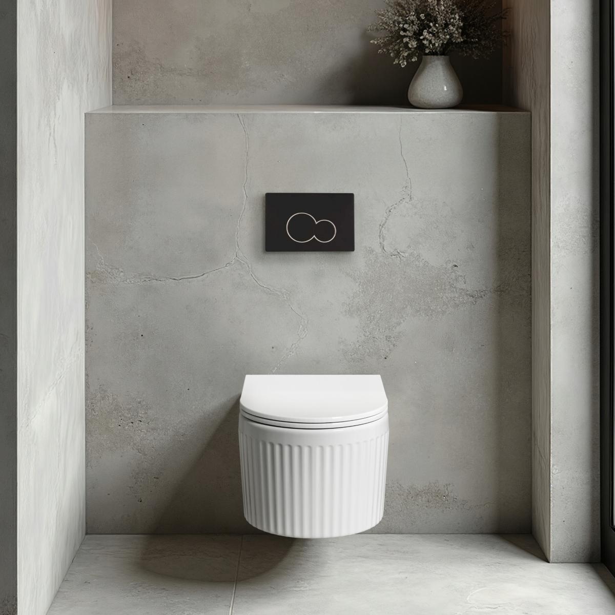 ZESTAW PODTYNKOWY WC GLAMOUR Z PRZYCISKIEM 601 CZARNY
