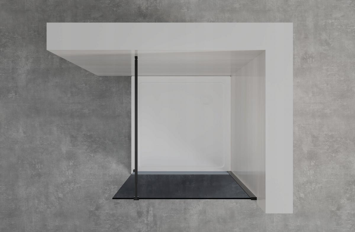 INVENA KABINA WALK-IN II TREND 90X200CM GRAFIT 8MM SHINY-GLASS CZARNY