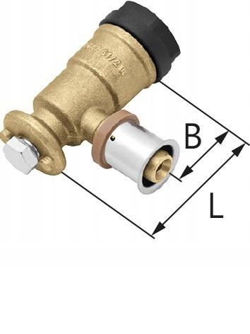 KAN-therm Kolano ścienne mosiężne GW ultraPRESS - 16 Rp1/2 L = 52.5 mm