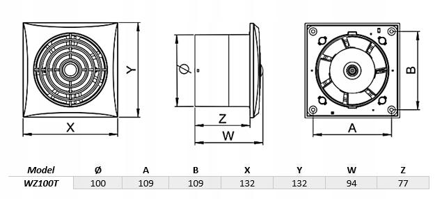 AWENTA Wentylator wyciag.SILENCE WZ100T - TIMER