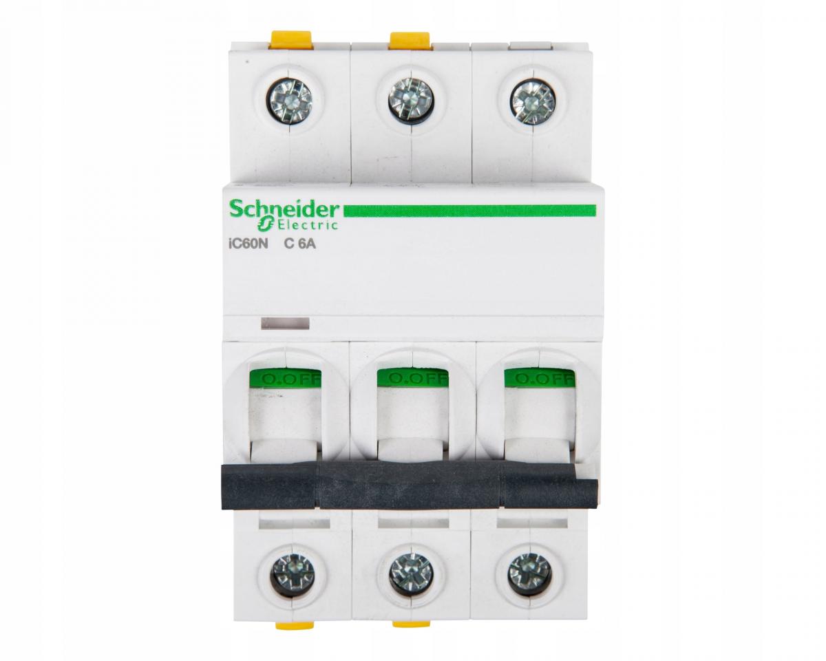 SCHNEIDER ELECTRIC Wyłącznik nadprądowy iC60N-C6-3 C 6A 3-biegunowy