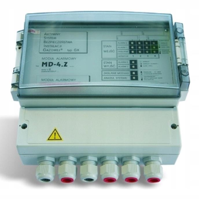 GAZEX Moduł alarmowy MD-4.Z 4 wej.,zasilanie 230V, 1 wyj.do zaworu