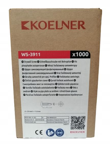 KOELNER Samowiercące wkręty fosfatowane do skręcania profili WS 3,9x11mm