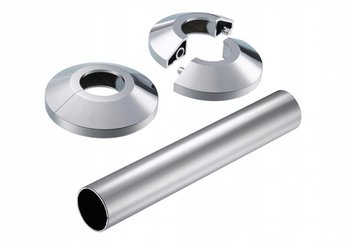 Rozetki i rurki maskujące do zaworów Danfoss X-tra Collection (chrom)