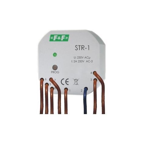 Sterownik rolet STR-1 dwuprzyciskowy, Un=230V AC, 8A, montaż w puszce podty