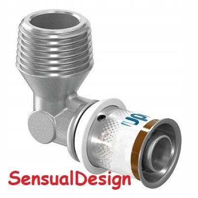 UPONOR Uponor S-Press PLUS kolano z gwintem zewn. 20-R1/2MT