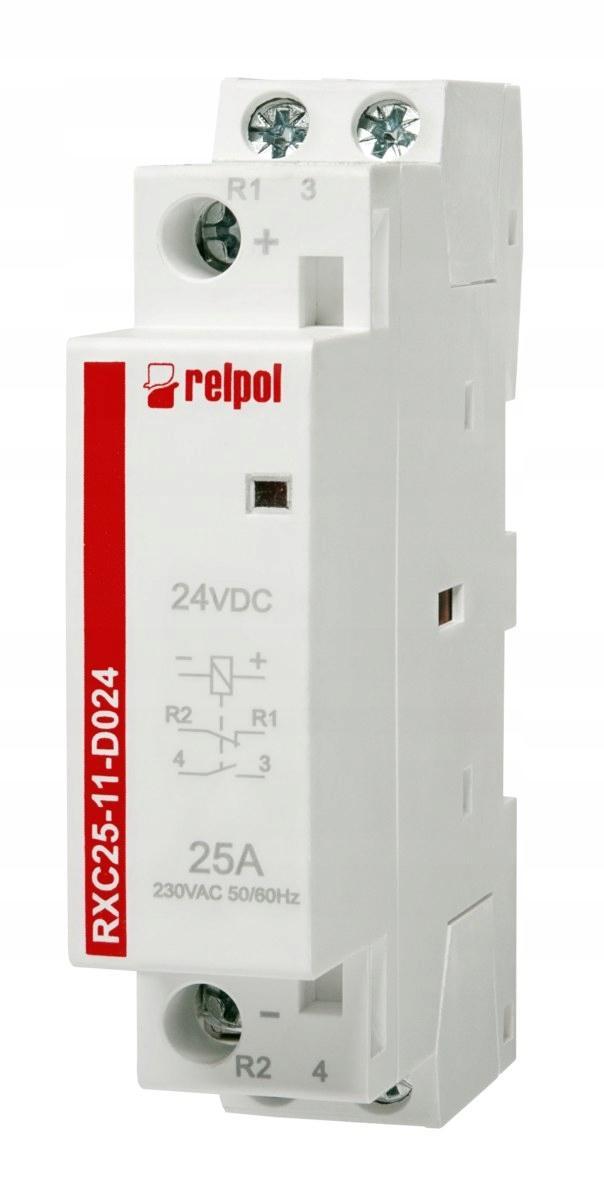 RELPOL Stycznik instalacyjny 1 NO + 1NC, 25A, 24 V DC RXC25-11-D024