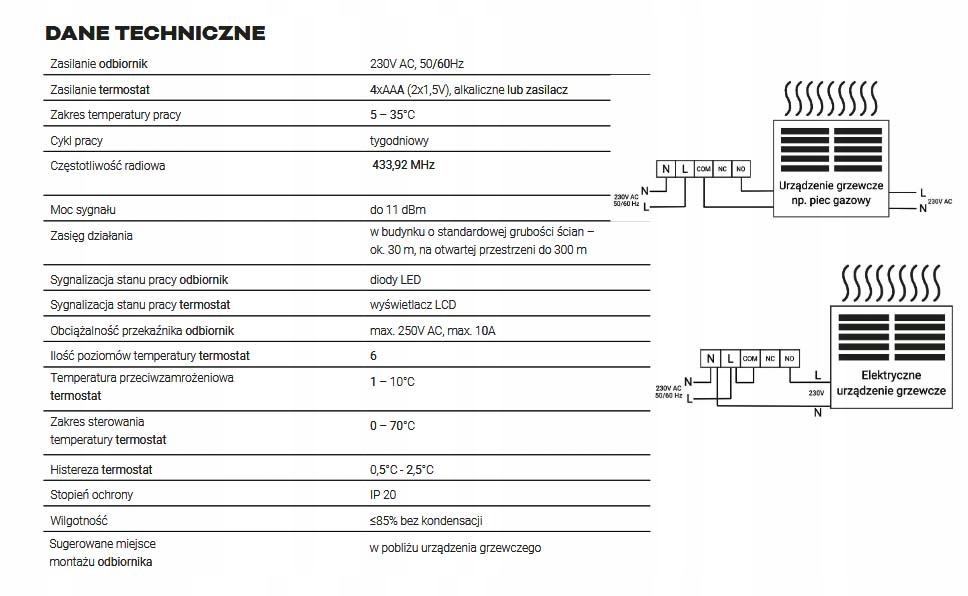 Regulator temperatury AURATON Orion Set - tygodniowy, bezprzewodowy ze ster