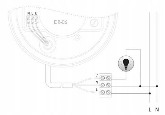F&F Czujnik ruchu PIR, IP40, sufitowy, 360°, 4A, 24V, czarny DR-06B-24V