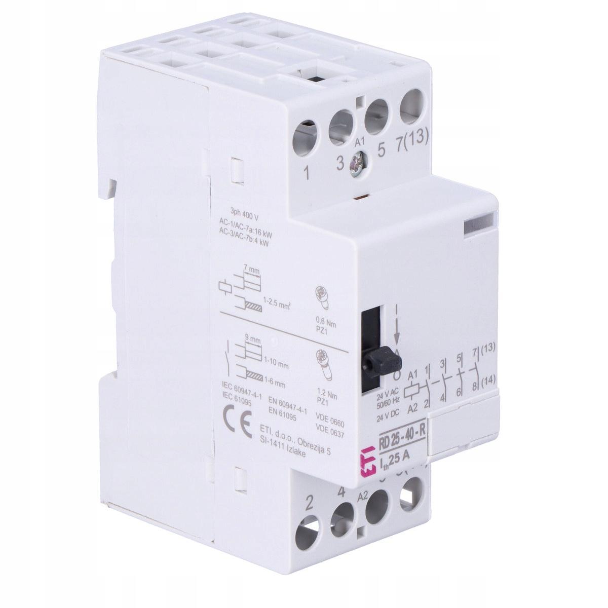 ETI Stycznik modułowy RD 25-40-R-24V AC/DC
