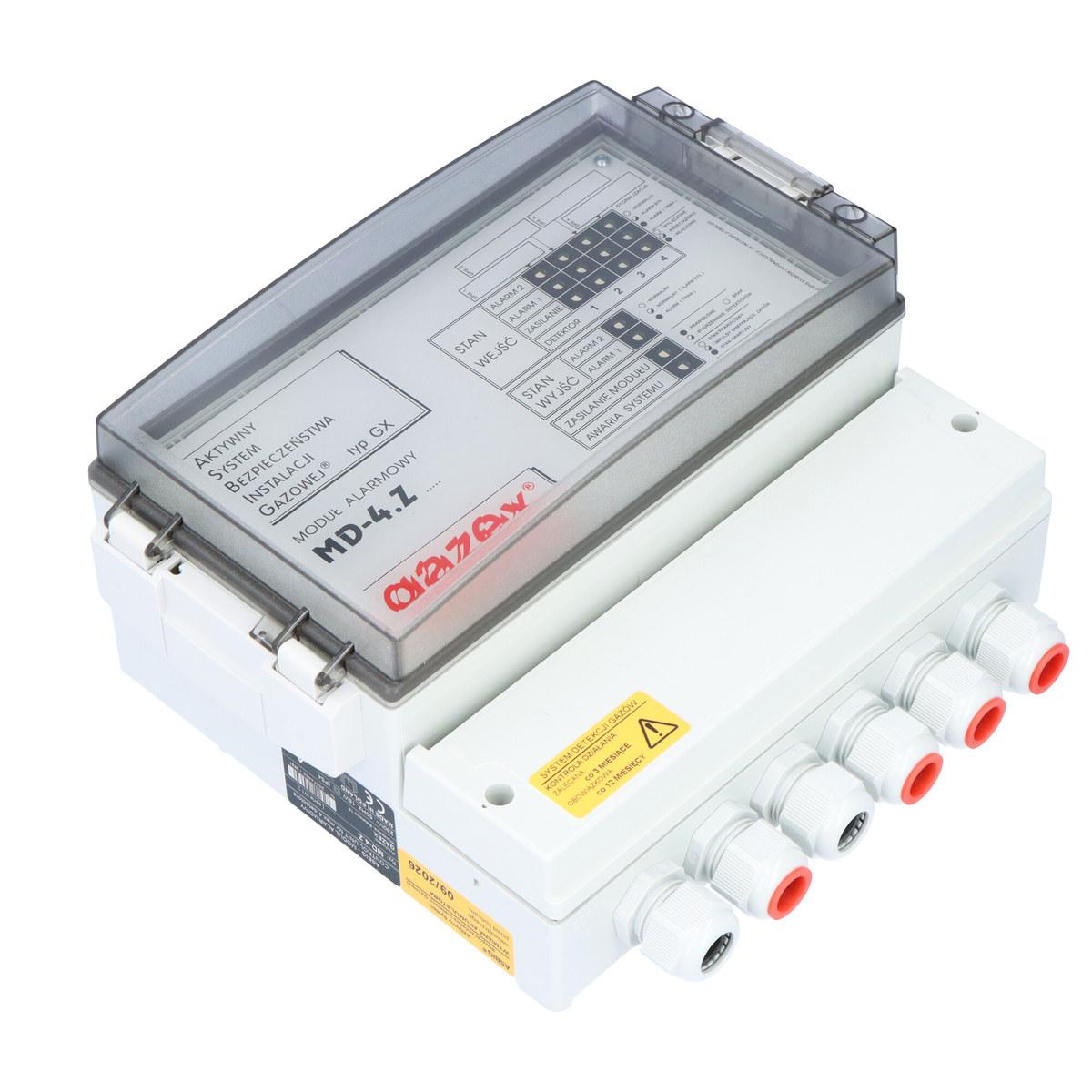 GAZEX Moduł alarmowy MD-4.Z 4 wej.,zasilanie 230V, 1 wyj.do zaworu