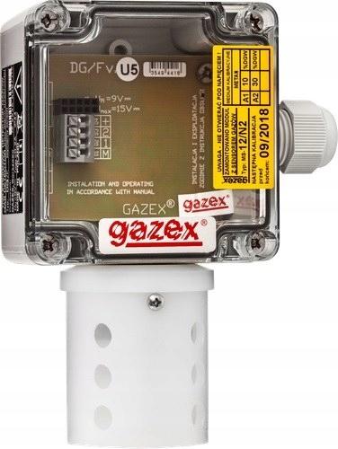 GAZEX Dwuprogowy detektor gazów DG-12/N metan, 10/30% DGW, sensor p-p