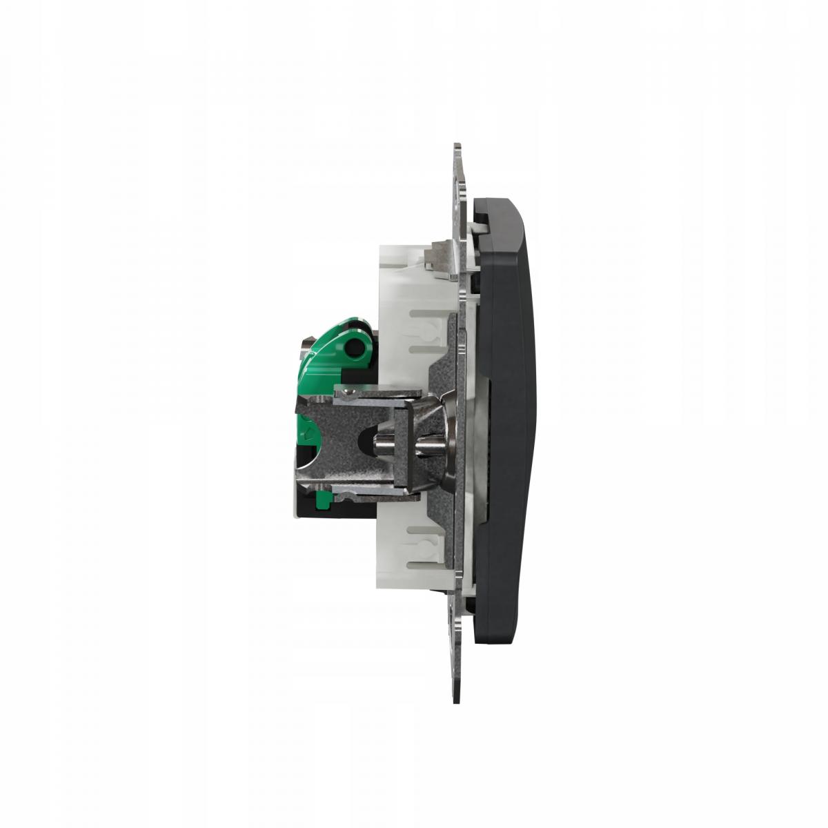 Gniazdo komputerowe RJ45 kat.5e UTP, czarny antracyt SEDNA DESIGN