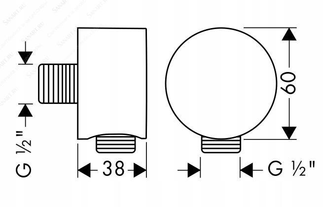 HANSGROHE Przyłącze węża Hansgrohe AXOR Fixfit DN15 - chrom 27451000