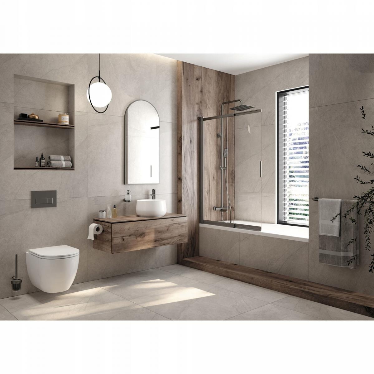 DEANTE Miska WC wisząca bezkolierzowa Round + deska